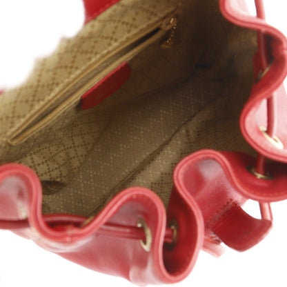 Gucci Vintage Bamboo Backpack Leather Red Leather Backpack Bag (   )
