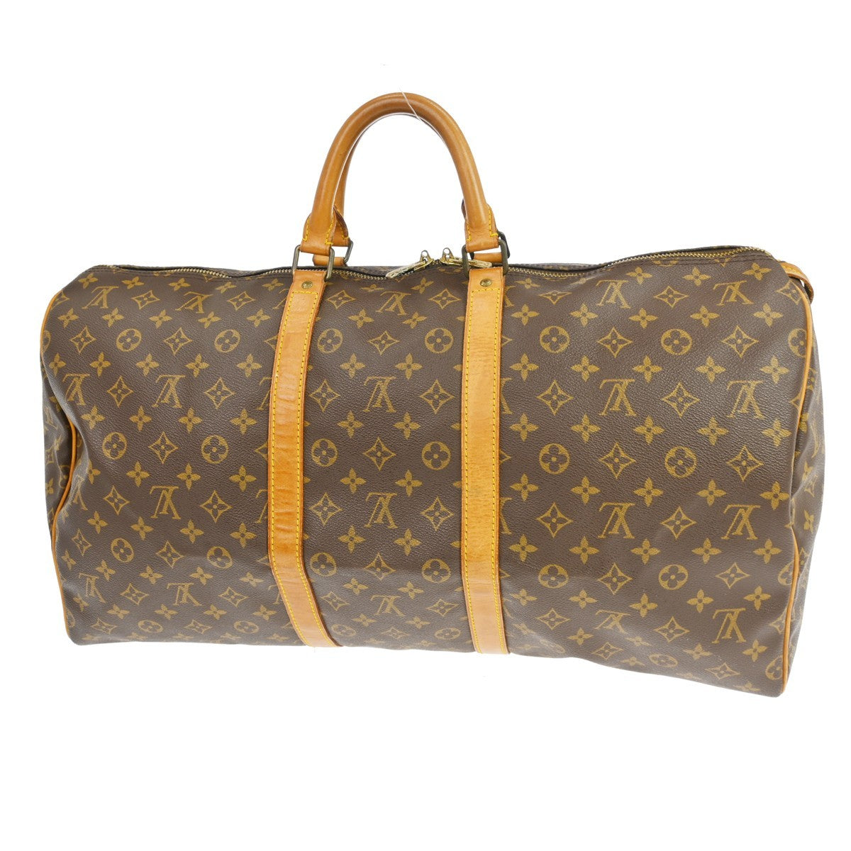 Louis Vuitton Keepall Bag Monogram Canvas Brown Canvas Travel Bag Bag (   )