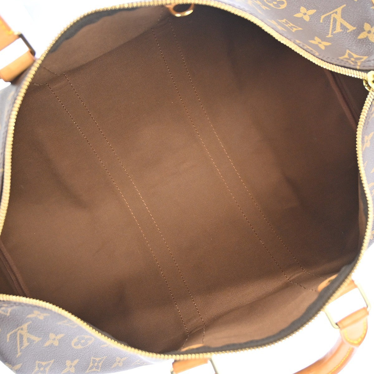 Louis Vuitton Keepall Bag Monogram Canvas Brown Canvas Travel Bag Bag (   )