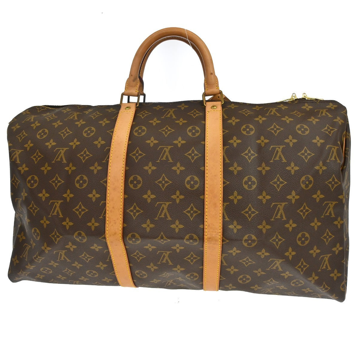 Louis Vuitton Keepall Bag Monogram Canvas Brown Canvas Travel Bag Bag (   )