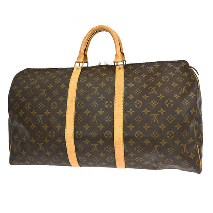 Louis Vuitton Keepall Bag Monogram Canvas Brown Canvas Travel Bag Bag (   )