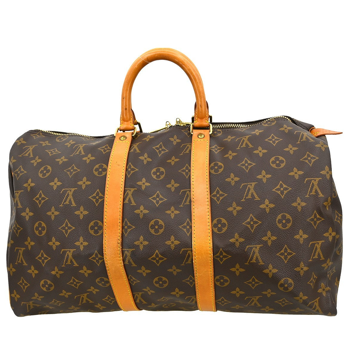 Louis Vuitton Keepall Bag Monogram Canvas Brown Canvas Travel Bag Bag (   )