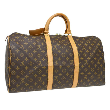 Louis Vuitton Keepall Bag Monogram Canvas Brown Canvas Travel Bag Bag (   )