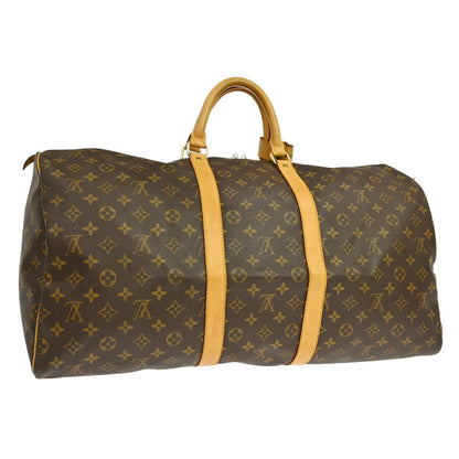 Louis Vuitton Keepall Bag Monogram Canvas Brown Canvas Travel Bag Bag (   )