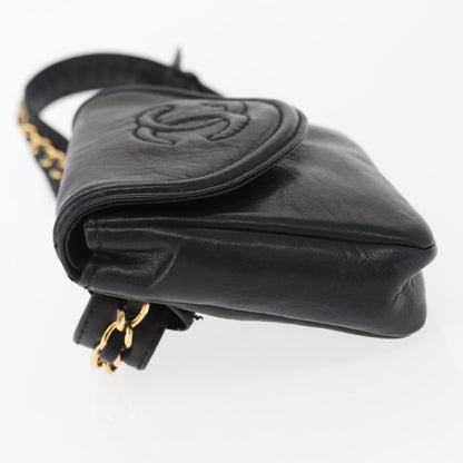 Chanel Chain Envelope Belt Bag Quilted Calfskin Black Leather Clutche & Pouche Bag (   )