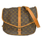 Louis Vuitton Saumur Handbag Monogram Canvas Brown Canvas Shoulder Bag Bag (   )