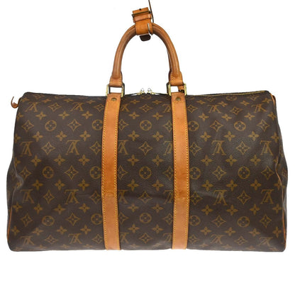 Louis Vuitton Keepall Bag Monogram Canvas Brown Canvas Travel Bag Bag (   )