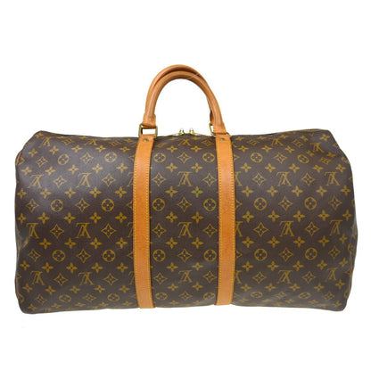 Louis Vuitton Keepall Bag Monogram Canvas Brown Canvas Travel Bag Bag (   )