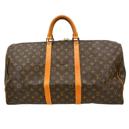 Louis Vuitton Keepall Bag Monogram Canvas Brown Canvas Travel Bag Bag (   )