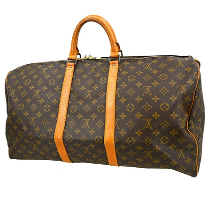 Louis Vuitton Keepall Bag Monogram Canvas Brown Canvas Travel Bag Bag (   )