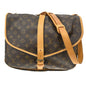 Louis Vuitton Saumur Handbag Monogram Canvas Brown Canvas Shoulder Bag Bag (   )