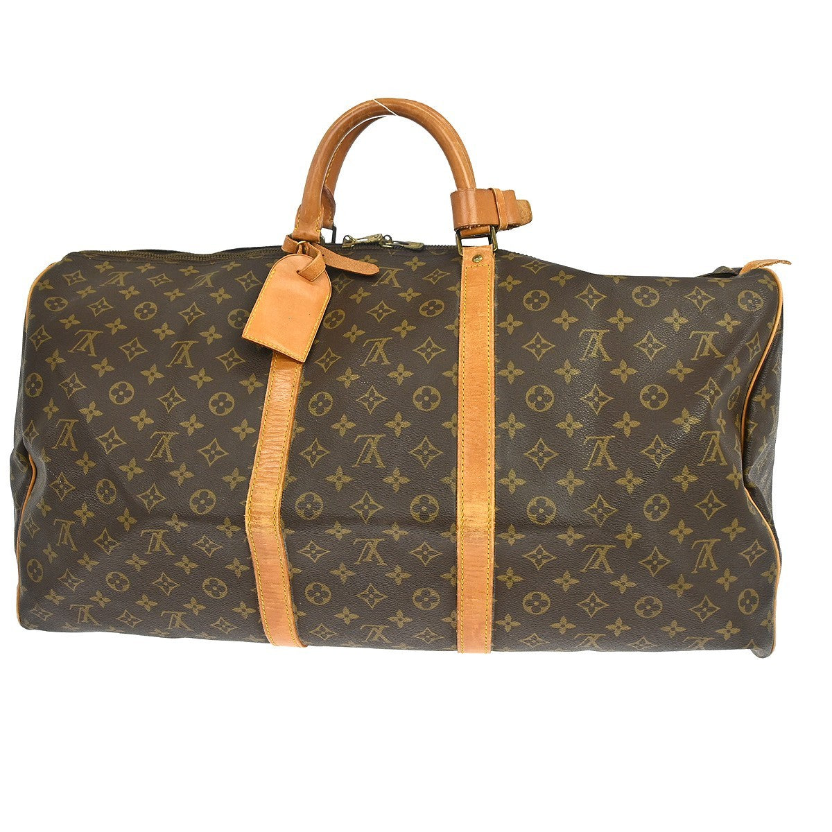 Louis Vuitton Keepall Bag Monogram Canvas Brown Canvas Travel Bag Bag (   )