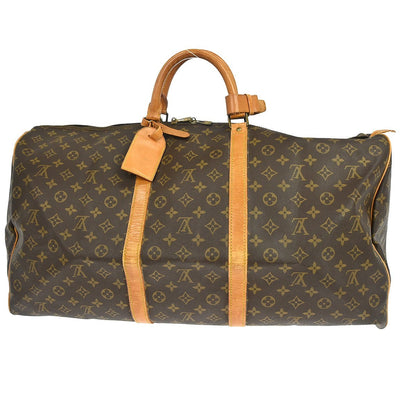 Louis Vuitton Keepall Bag Monogram Canvas Brown Canvas Travel Bag Bag (   )