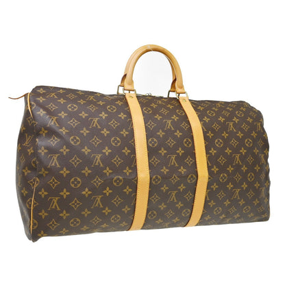 Louis Vuitton Keepall Bag Monogram Canvas Brown Canvas Travel Bag Bag (   )