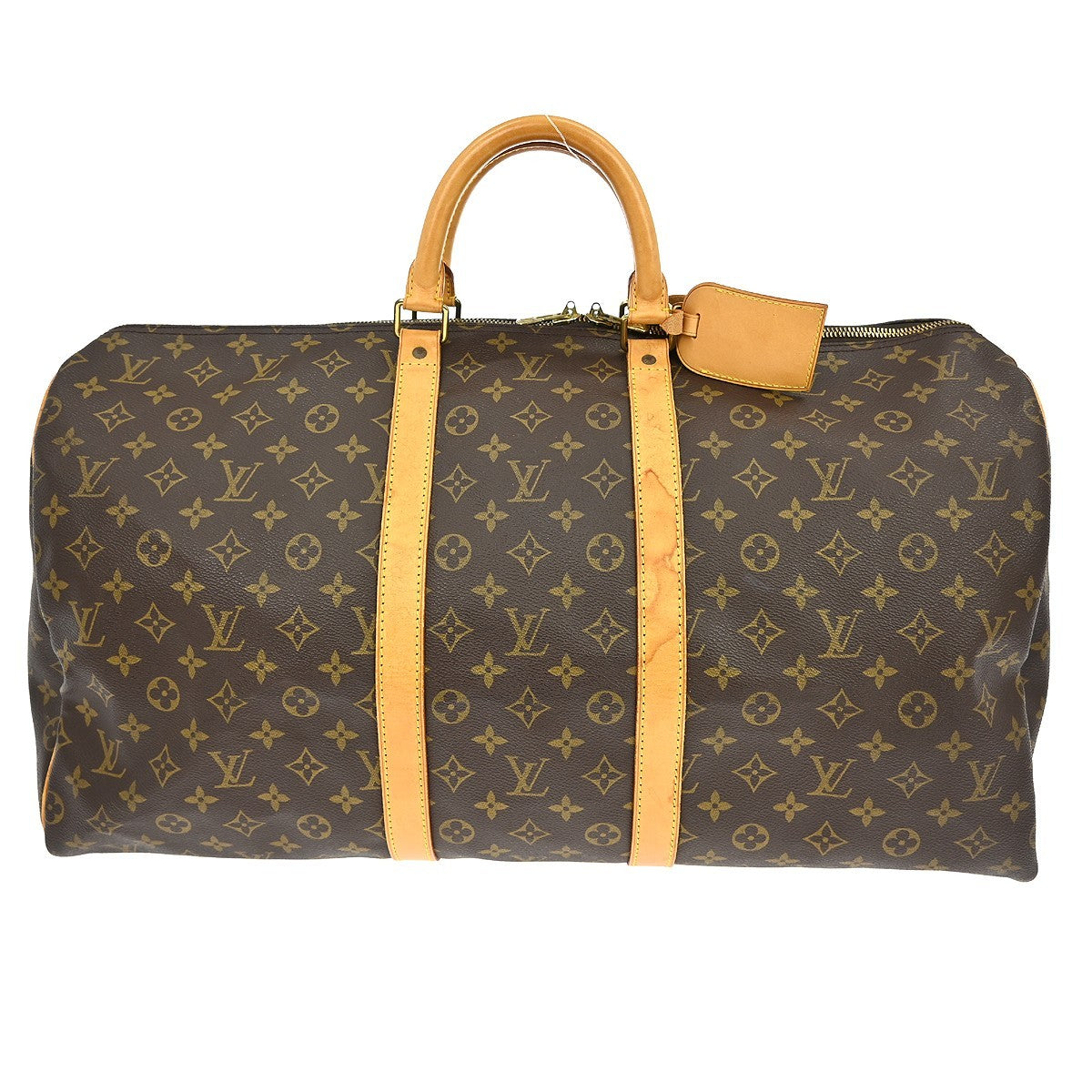 Louis Vuitton Keepall Bag Monogram Canvas Brown Canvas Travel Bag Bag (   )