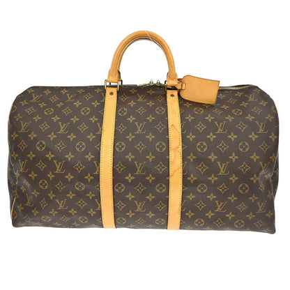 Louis Vuitton Keepall Bag Monogram Canvas Brown Canvas Travel Bag Bag (   )