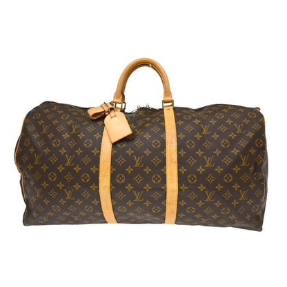 Louis Vuitton Keepall Bag Monogram Canvas Brown Canvas Travel Bag Bag (   )