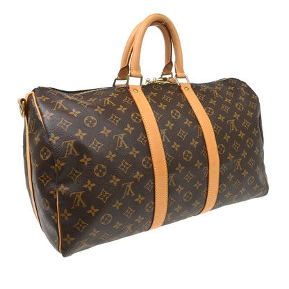 Louis Vuitton Keepall Bandouliere Bag Monogram Canvas Brown Canvas Travel Bag Bag (   )