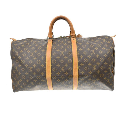 Louis Vuitton Keepall Bag Monogram Canvas Brown Canvas Travel Bag Bag (   )