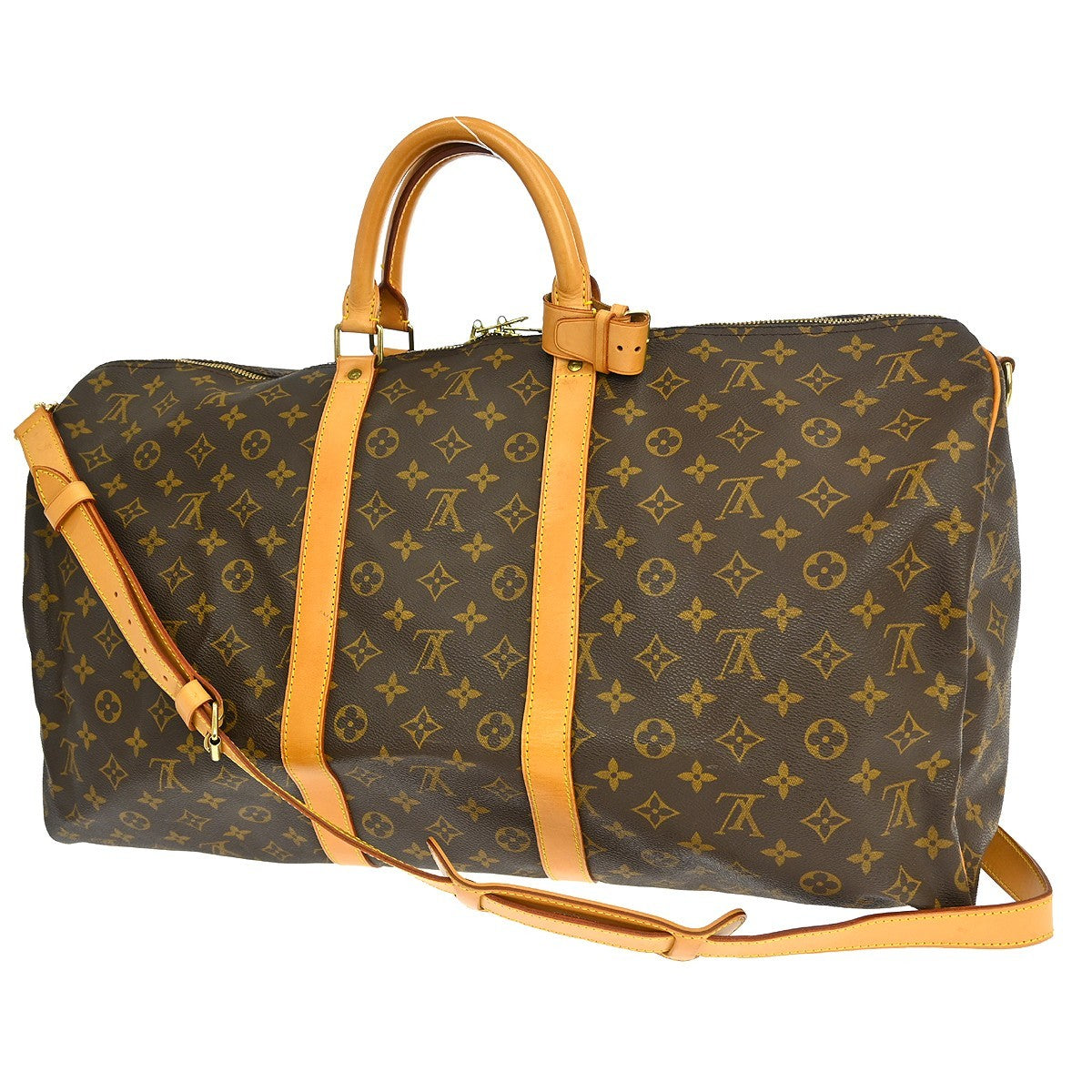 Louis Vuitton Keepall Bandouliere Bag Monogram Canvas Brown Canvas Travel Bag Bag (   )
