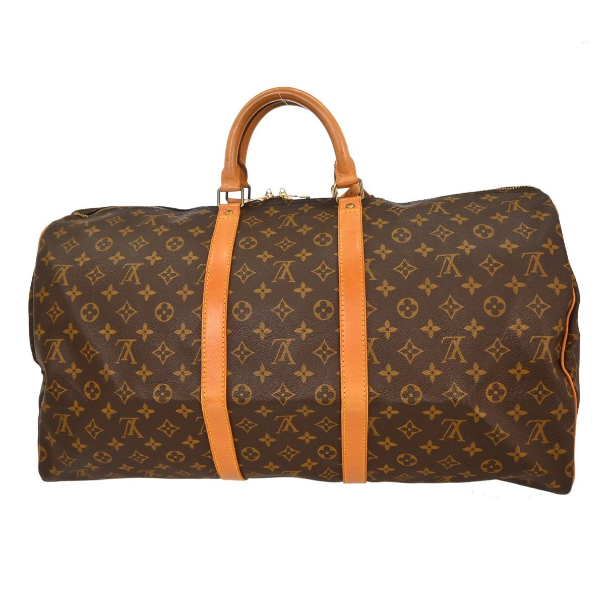 Louis Vuitton Keepall Bag Monogram Canvas Brown Canvas Travel Bag Bag (   )