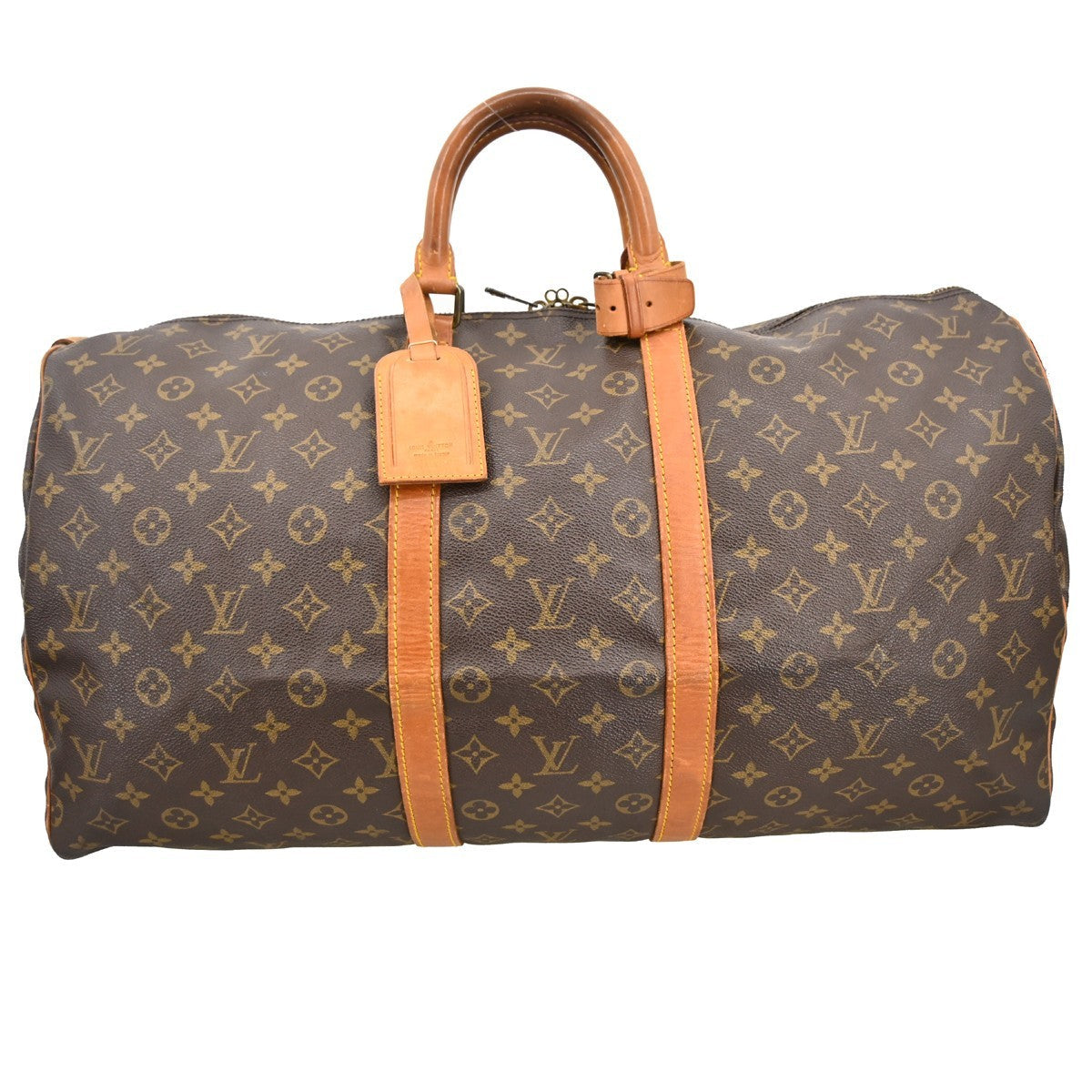 Louis Vuitton Keepall Bag Monogram Canvas Brown Canvas Travel Bag Bag (   )