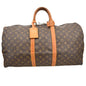 Louis Vuitton Keepall Bag Monogram Canvas Brown Canvas Travel Bag Bag (   )