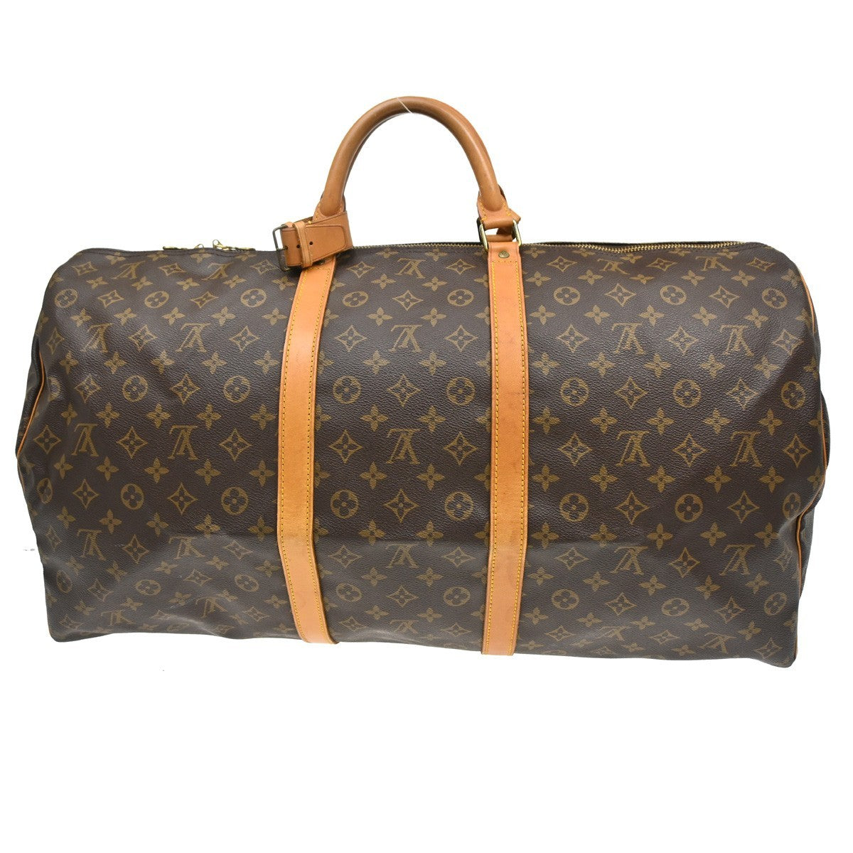 Louis Vuitton Keepall Bag Monogram Canvas Brown Canvas Travel Bag Bag (   )
