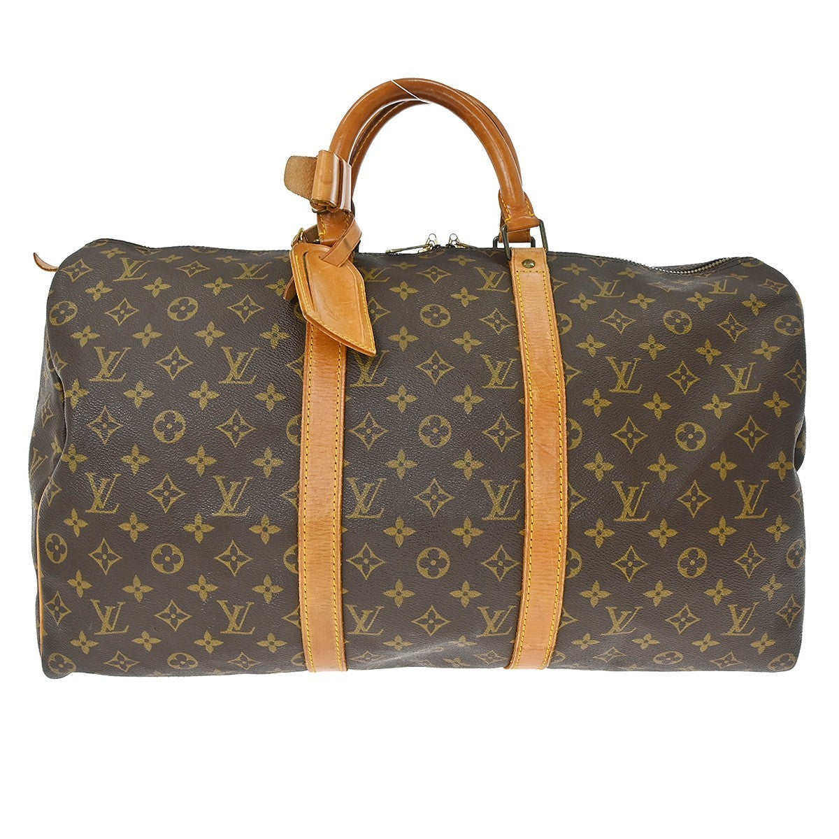 Louis Vuitton Keepall Bag Monogram Canvas Brown Canvas Travel Bag Bag (   )