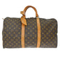 Louis Vuitton Keepall Bag Monogram Canvas Brown Canvas Travel Bag Bag (   )