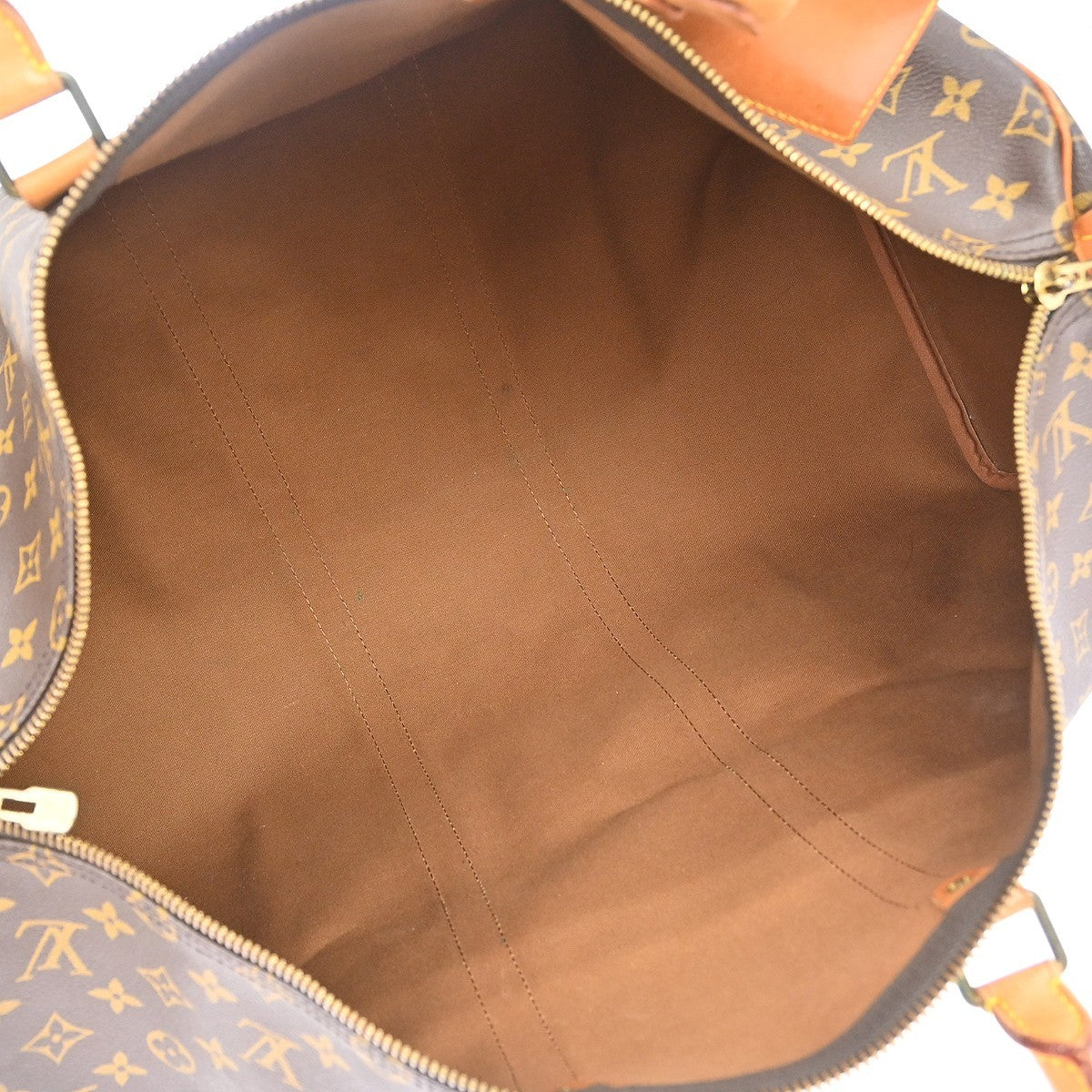 Louis Vuitton Keepall Bag Monogram Canvas Brown Canvas Travel Bag Bag (   )