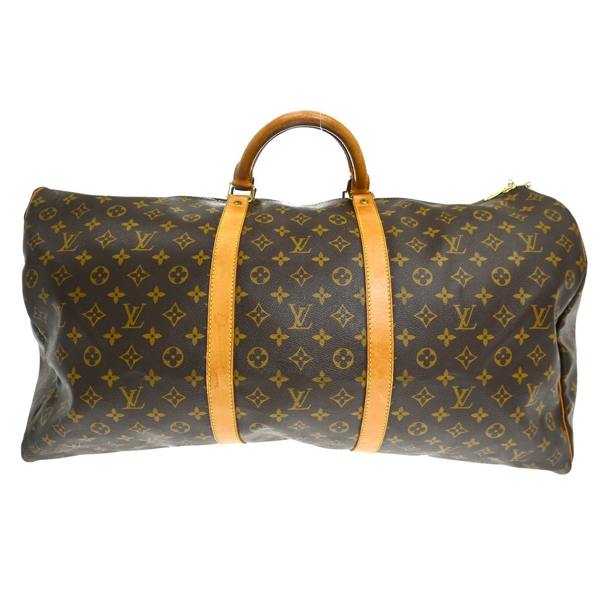 Louis Vuitton Keepall Bag Monogram Canvas Brown Canvas Travel Bag Bag (   )