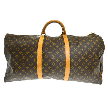 Louis Vuitton Keepall Bag Monogram Canvas Brown Canvas Travel Bag Bag (   )