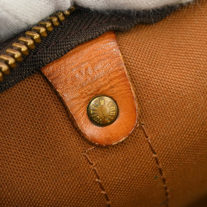 Louis Vuitton Keepall Bag Monogram Canvas Brown Canvas Travel Bag Bag (   )