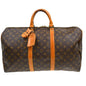 Louis Vuitton Keepall Bag Monogram Canvas Brown Canvas Travel Bag Bag (   )