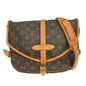 Louis Vuitton Saumur Handbag Monogram Canvas Brown Canvas Shoulder Bag Bag (   )
