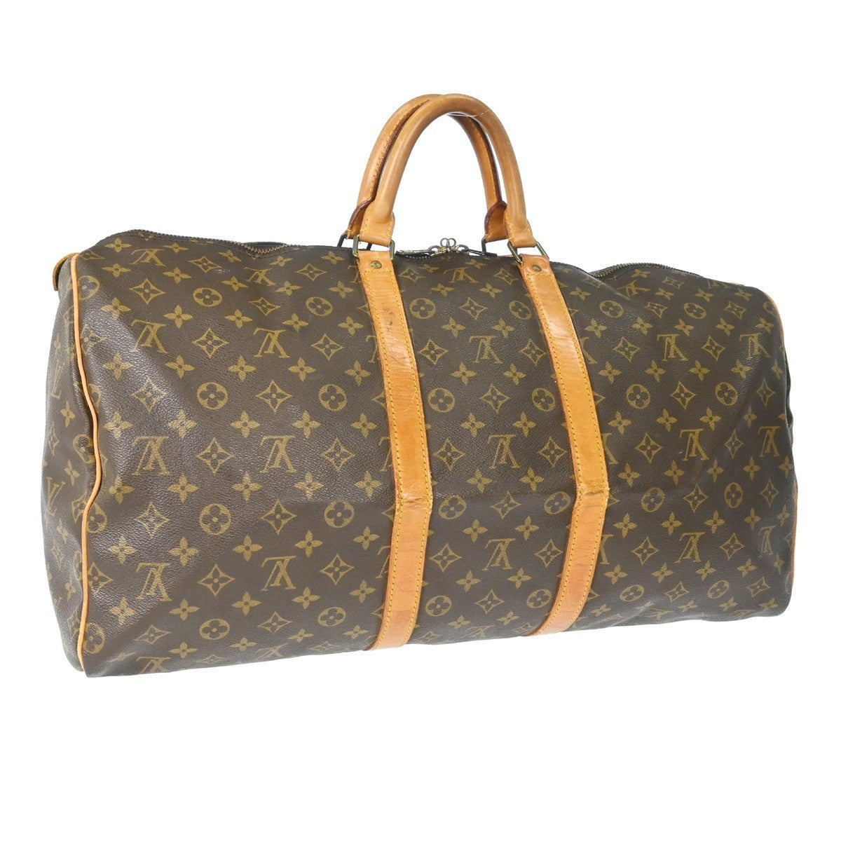 Louis Vuitton Keepall Bag Monogram Canvas Brown Canvas Travel Bag Bag (   )