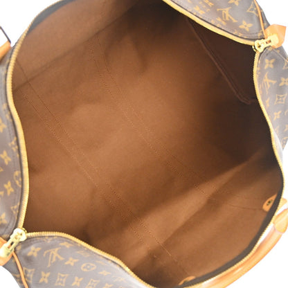Louis Vuitton Keepall Bag Monogram Canvas Brown Canvas Travel Bag Bag (   )