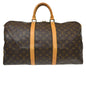 Louis Vuitton Keepall Bag Monogram Canvas Brown Canvas Travel Bag Bag (   )