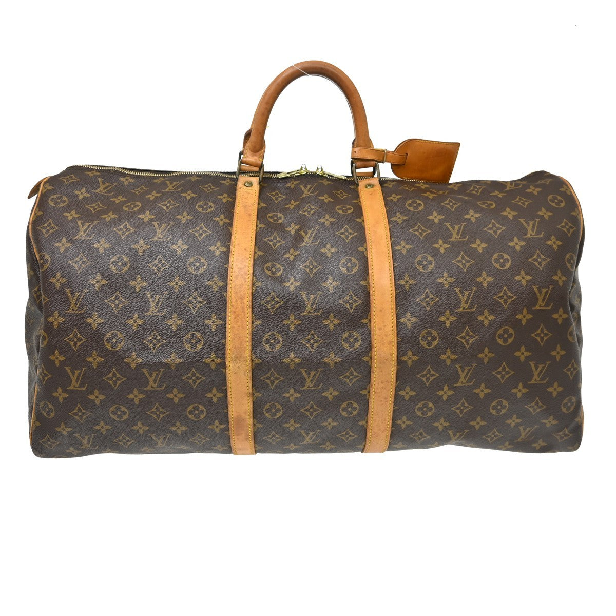 Louis Vuitton Keepall Bag Monogram Canvas Brown Canvas Travel Bag Bag (   )