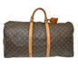 Louis Vuitton Keepall Bag Monogram Canvas Brown Canvas Travel Bag Bag (   )