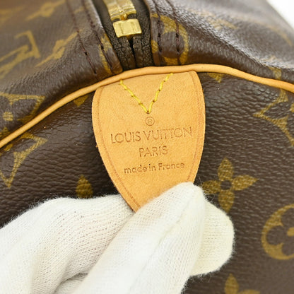 Louis Vuitton Keepall Bag Monogram Canvas Brown Canvas Travel Bag Bag (   )