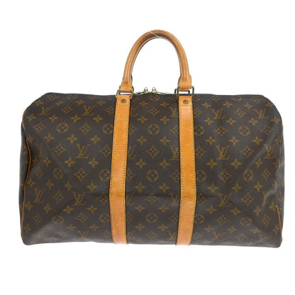 Louis Vuitton Keepall Bag Monogram Canvas Brown Canvas Travel Bag Bag (   )