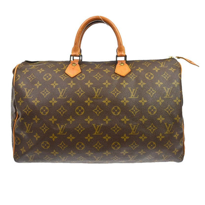 Louis Vuitton Speedy Handbag Monogram Canvas Brown Canvas Handbag (   )