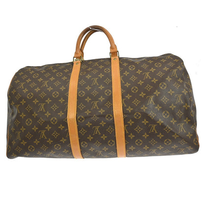 Louis Vuitton Keepall Bag Monogram Canvas Brown Canvas Travel Bag Bag (   )