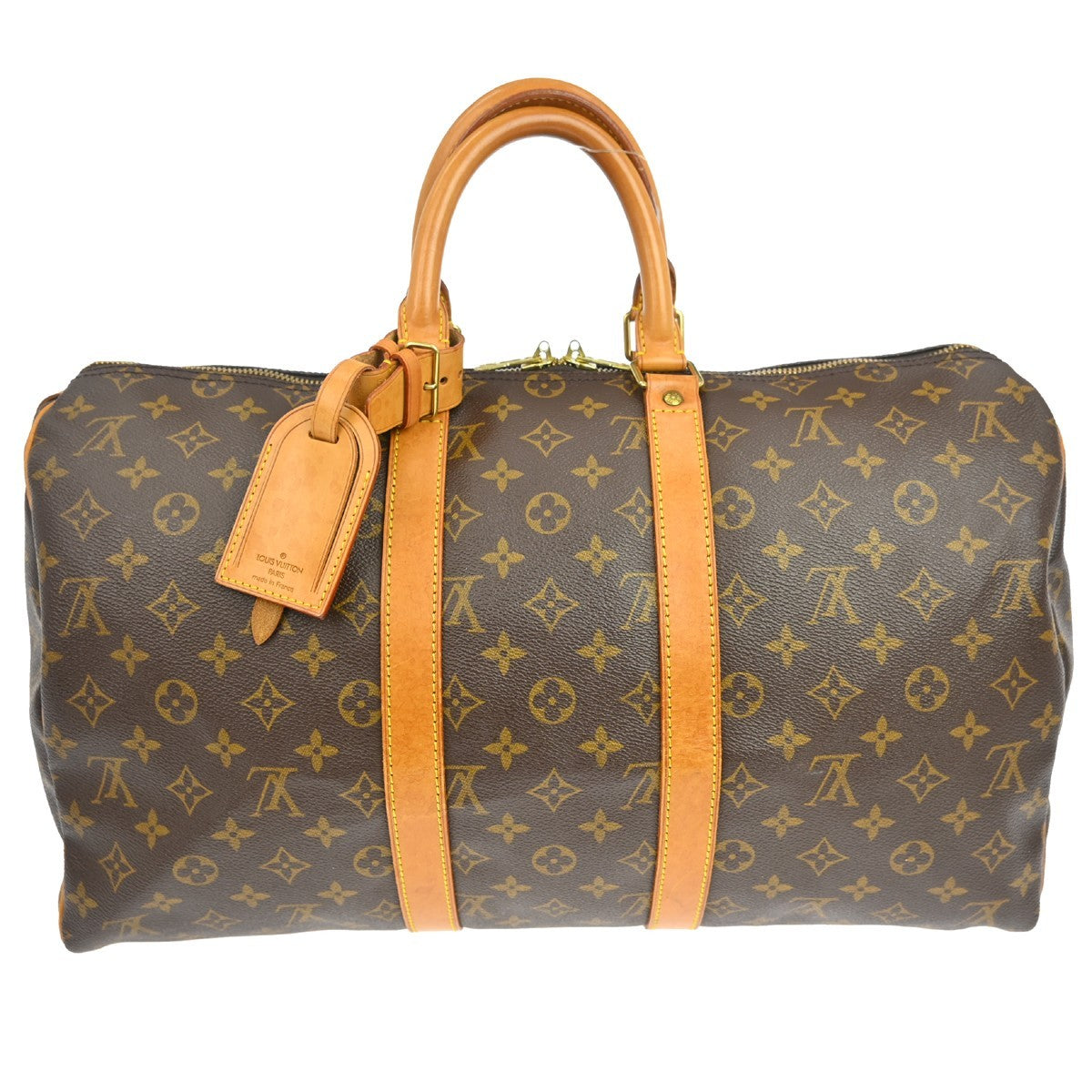 Louis Vuitton Keepall Bag Monogram Canvas Brown Canvas Travel Bag Bag (   )