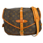 Louis Vuitton Saumur Handbag Monogram Canvas Brown Canvas Shoulder Bag Bag (   )