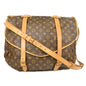 Louis Vuitton Saumur Handbag Monogram Canvas Brown Canvas Shoulder Bag Bag (   )