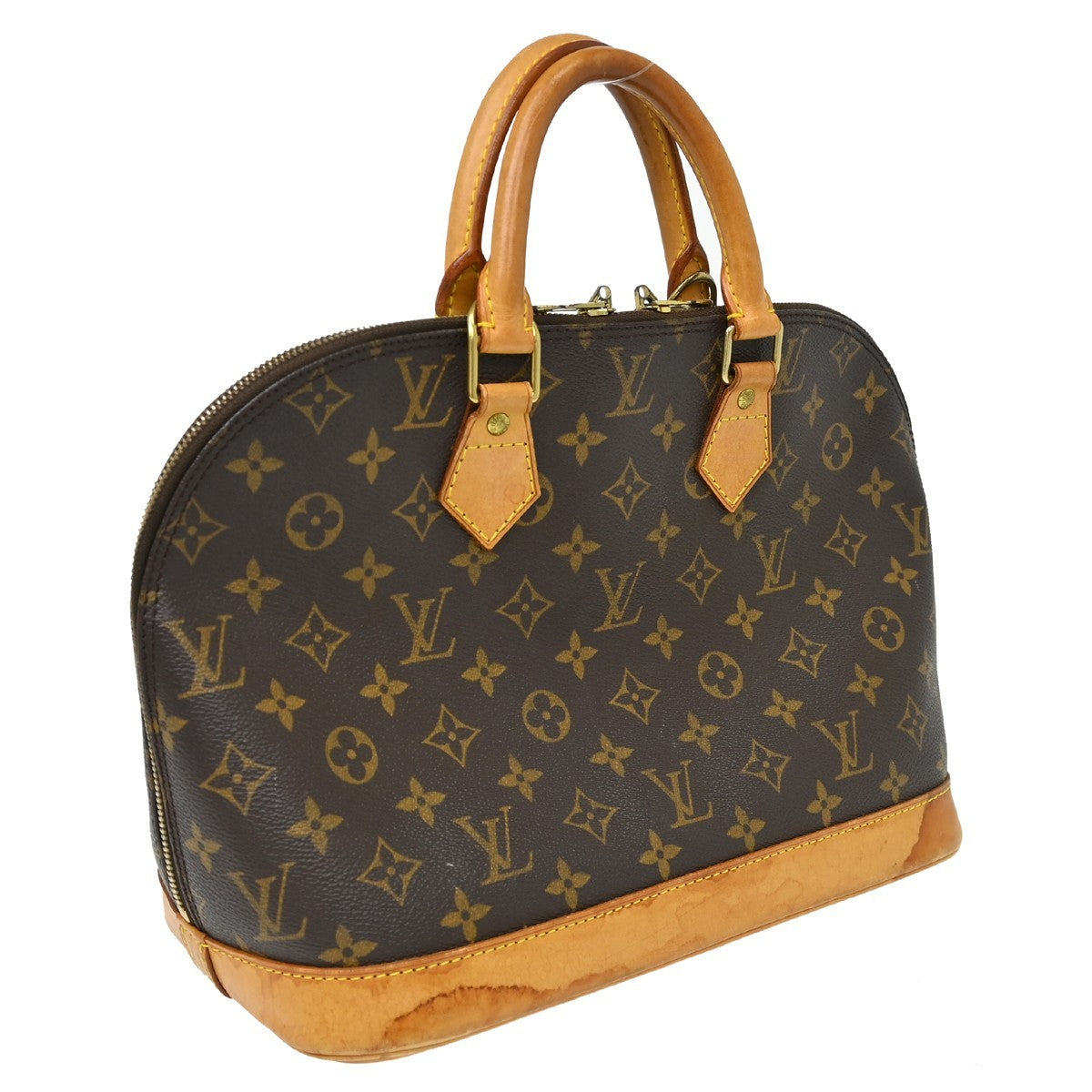 Louis Vuitton Alma Handbag Monogram Canvas Brown Canvas Handbag (   )