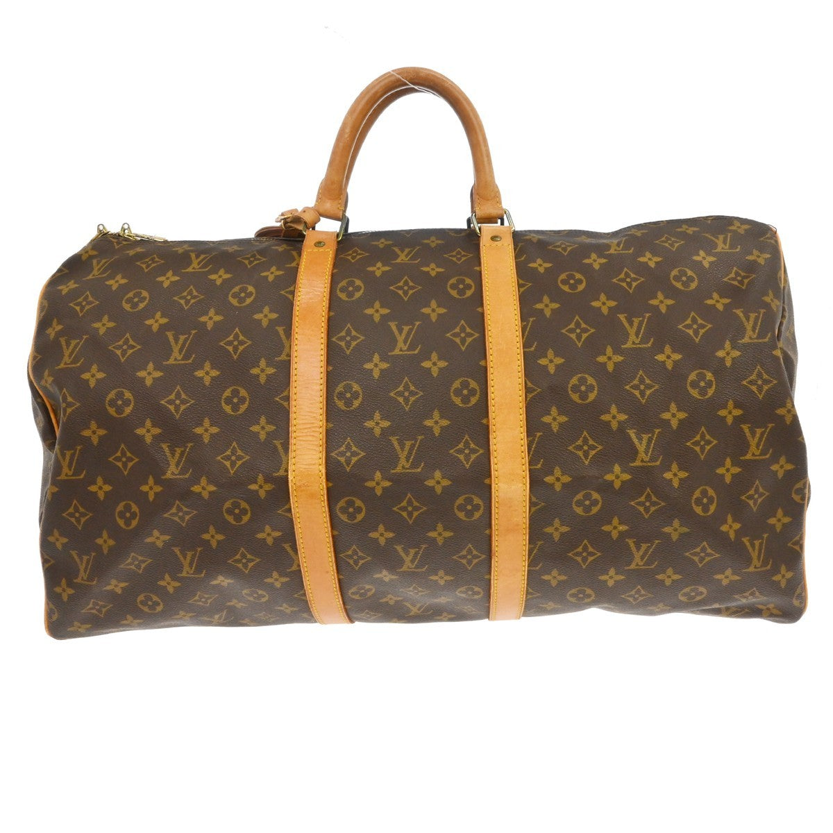 Louis Vuitton Keepall Bag Monogram Canvas Brown Canvas Travel Bag Bag (   )